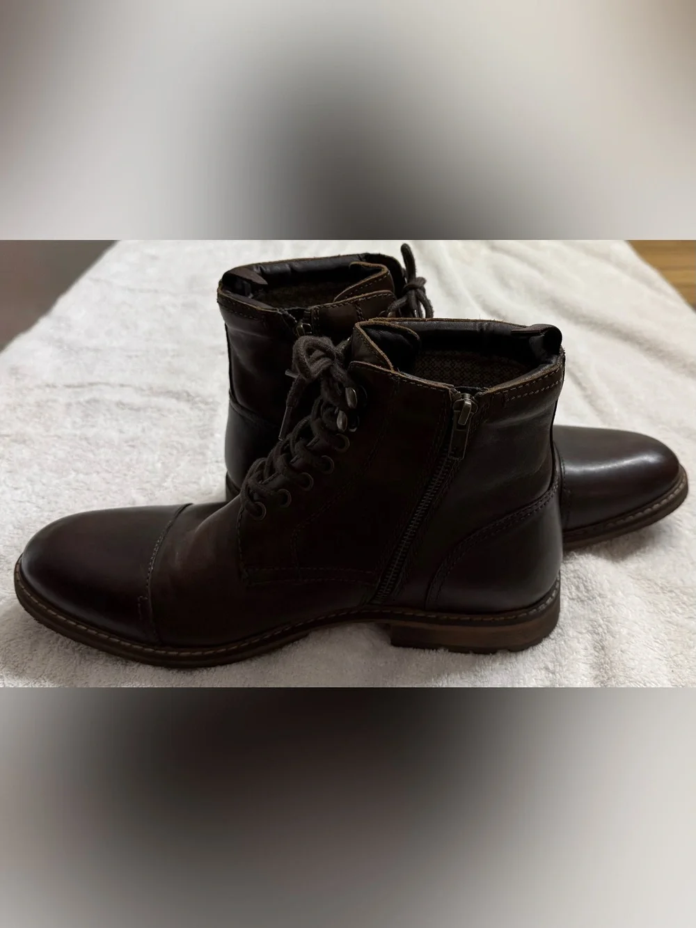 Crown Vintage Cabastian Men's Dark Brown Leather Side Zip-Up Boots
